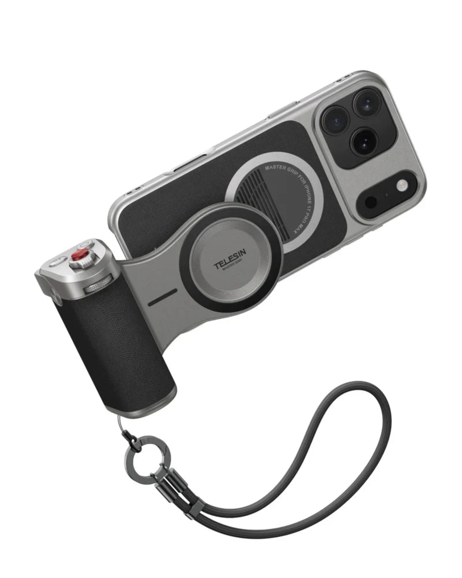 The phone case with the lens attachment and lanyard fitted