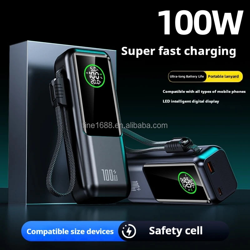 26800mAh Laptop Power Bank — 100W Fast Charge