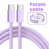 USB-C to USB-C Cable — 100W Fast Charge, 480Mbps, Nylon Braided