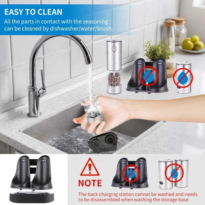 Electric Salt & Pepper Grinder Set — LED, Adjustable Coarseness, USB-C Charging