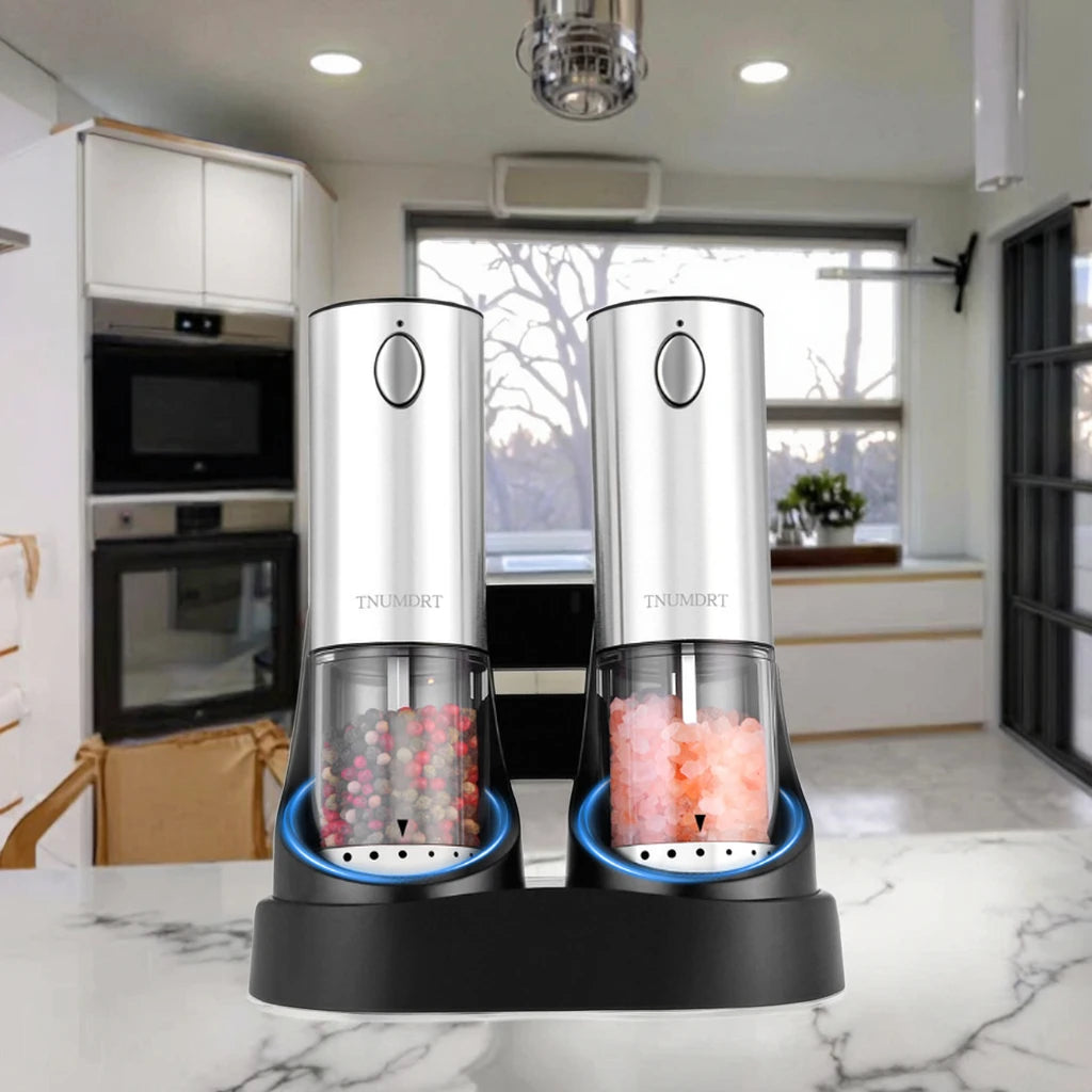 Electric Salt & Pepper Grinder Set — LED, Adjustable Coarseness, USB-C Charging