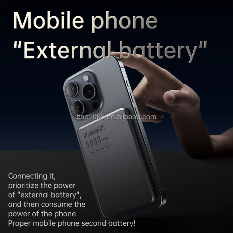 5000mAh Wireless Magnetic Power Bank — 20W Fast Charge, Ultra-Slim