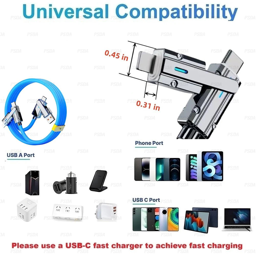 USB-C to USB-C Cable — 100W Fast Charge, 480Mbps, Nylon Braided
