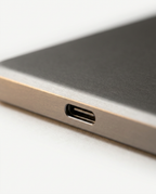 Close view of the power bank's USB-C port