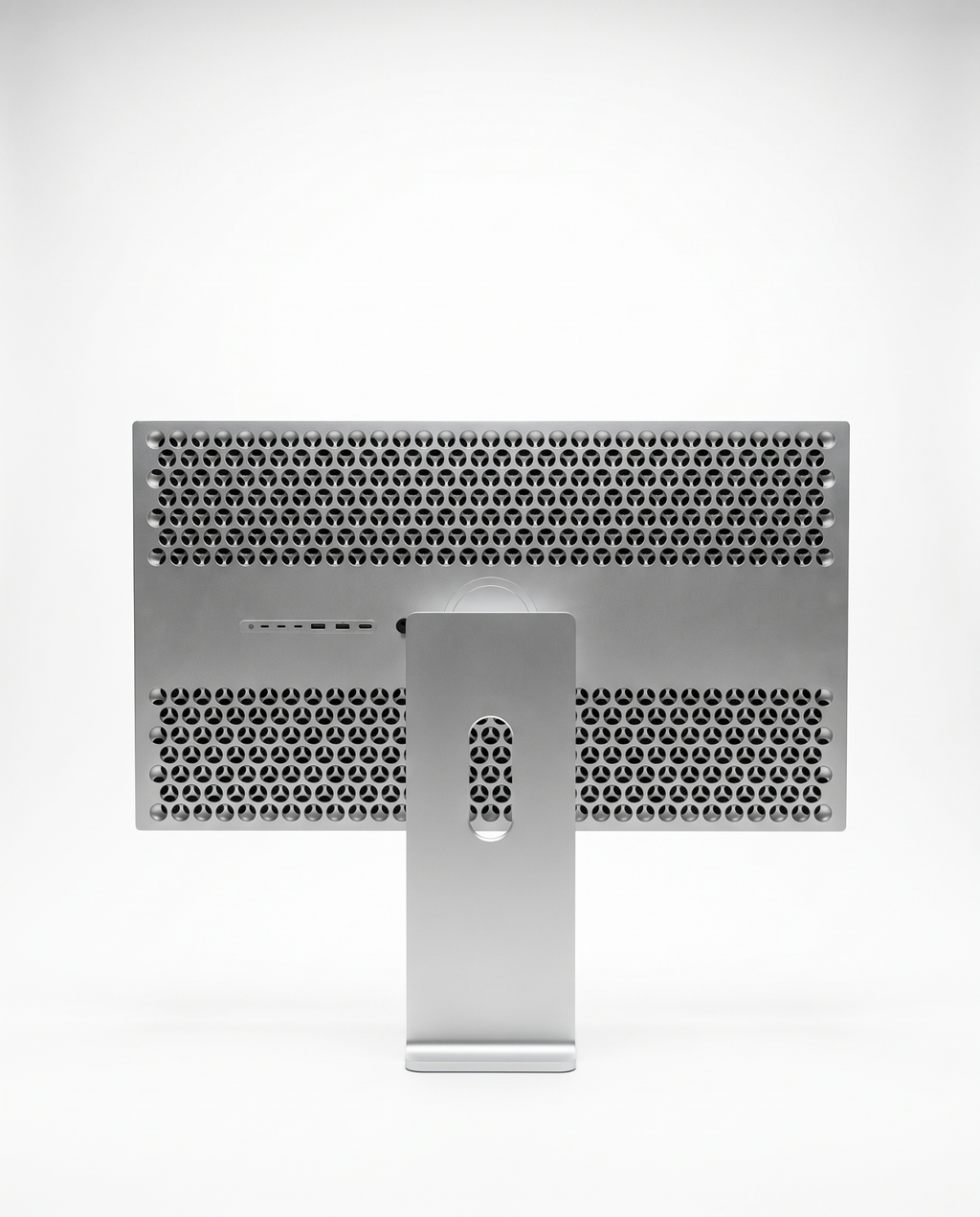 Kuycon G32P 32 inch 6K monitor with full aluminium body on a lift-tilt-rotate stand