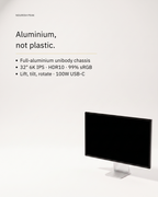 Kuycon G32P monitor specifications, full aluminium body, 6K HDR10 display