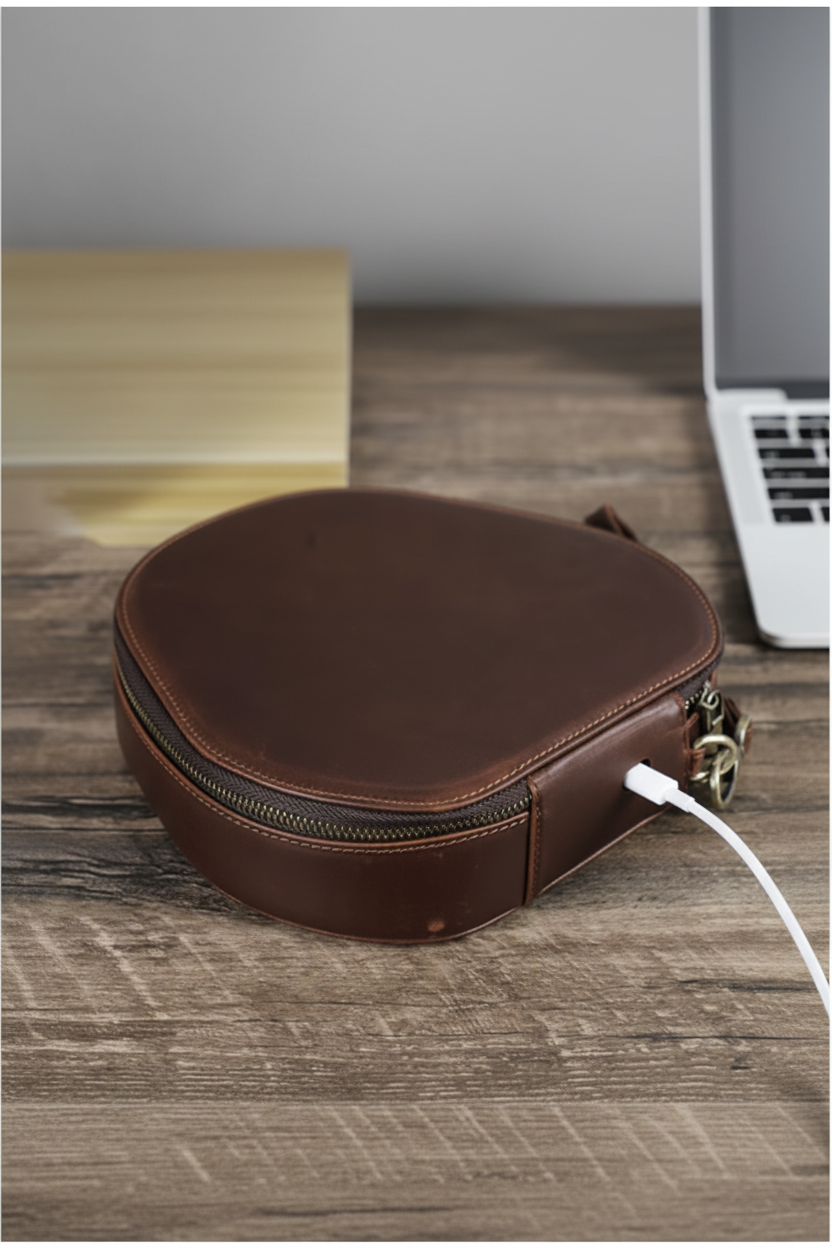 Full Grain Leather Headphone Case — Sony WH-1000XM4/XM5 & AirPods Max