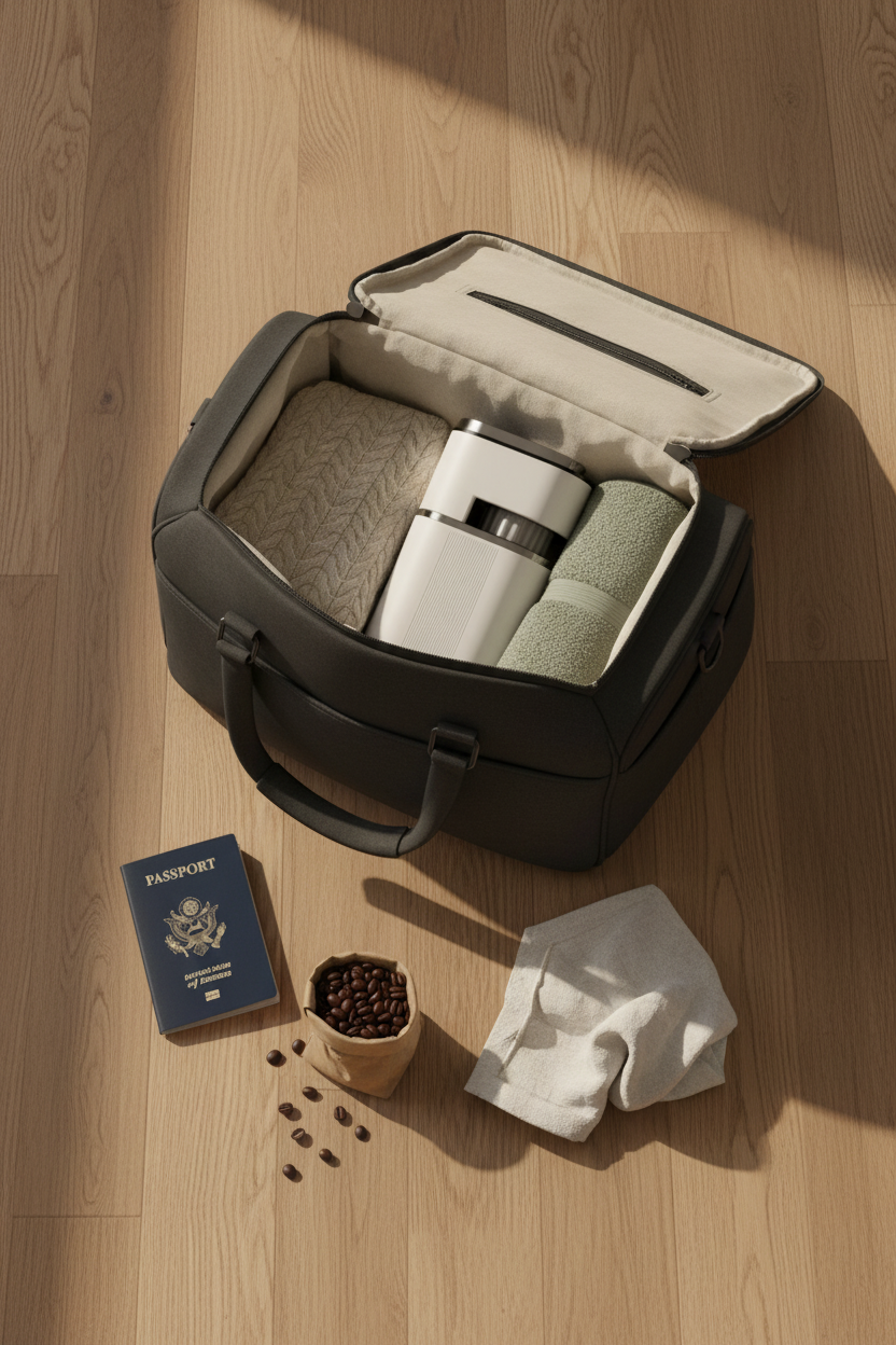 Portable Espresso Machine — Self-Heating Hot & Cold, LCD Temperature Control