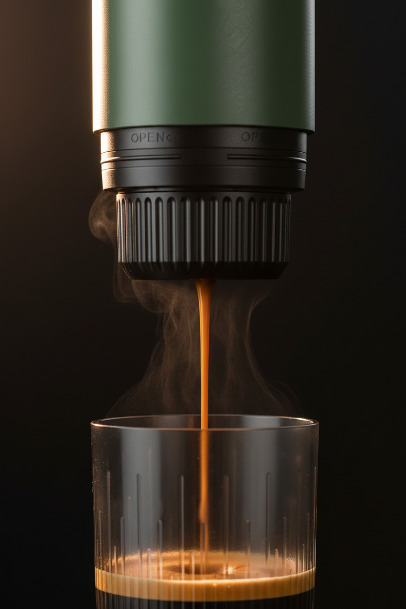 19-Bar Cordless Espresso Maker — Self-Heating, Capsule & Ground, 7800mAh