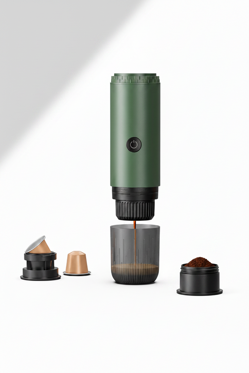 19-Bar Cordless Espresso Maker — Self-Heating, Capsule & Ground, 7800mAh