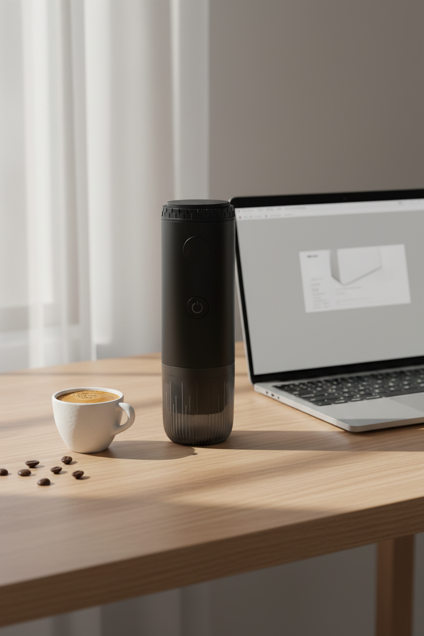 19-Bar Cordless Espresso Maker — Self-Heating, Capsule & Ground, 7800mAh