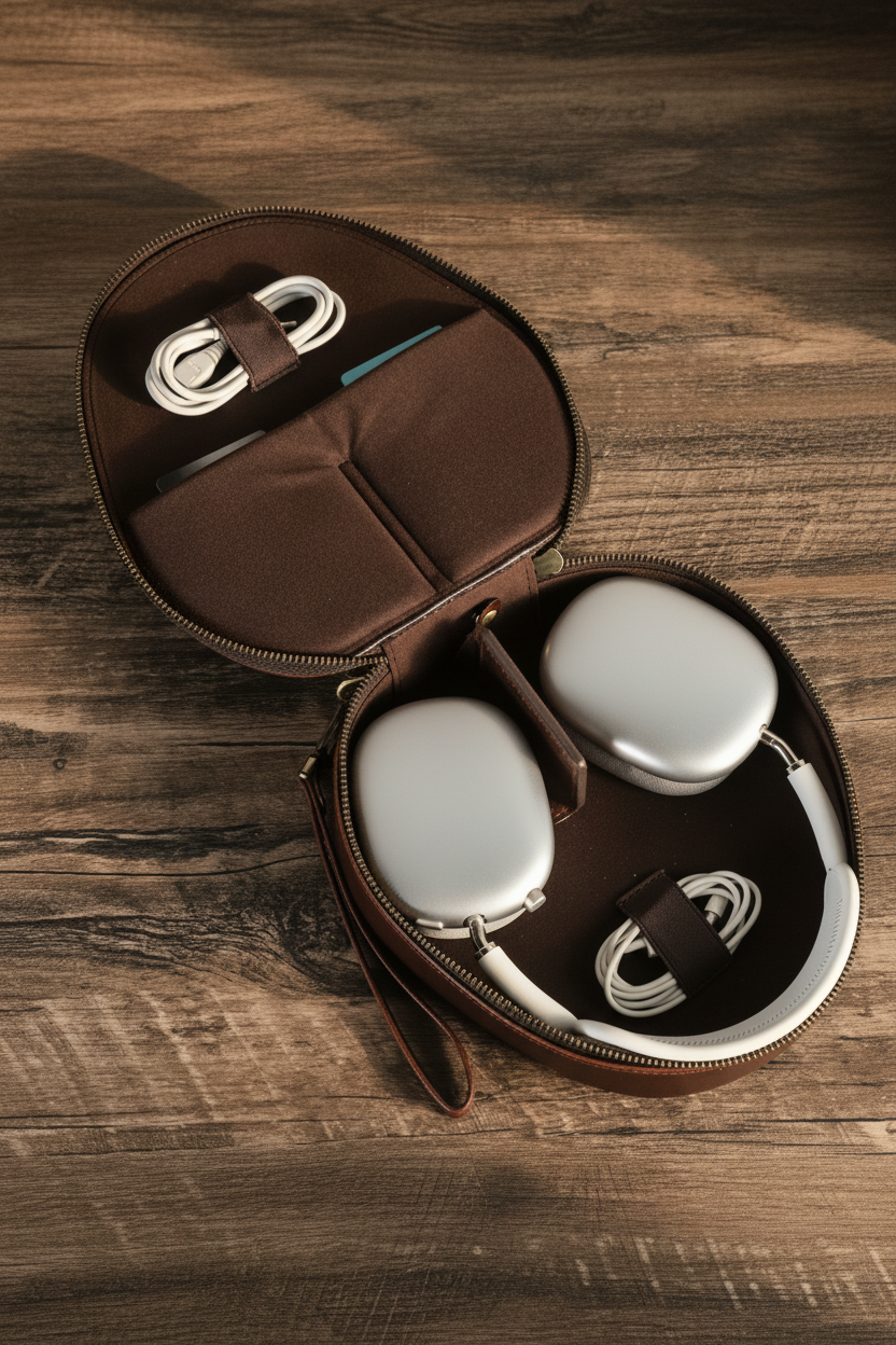 Full Grain Leather Headphone Case — Sony WH-1000XM4/XM5 & AirPods Max