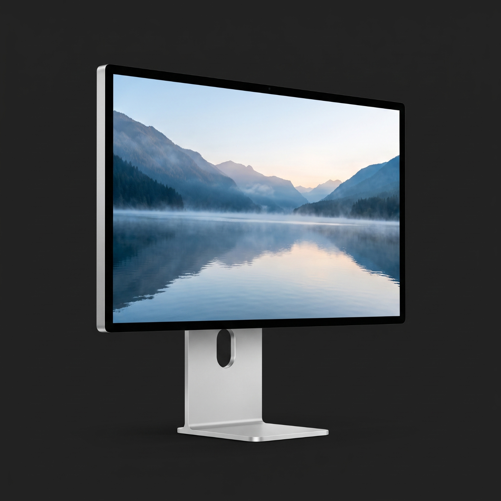Kuycon P27Z 27 inch 5K monitor with a full aluminium body on an aluminium stand