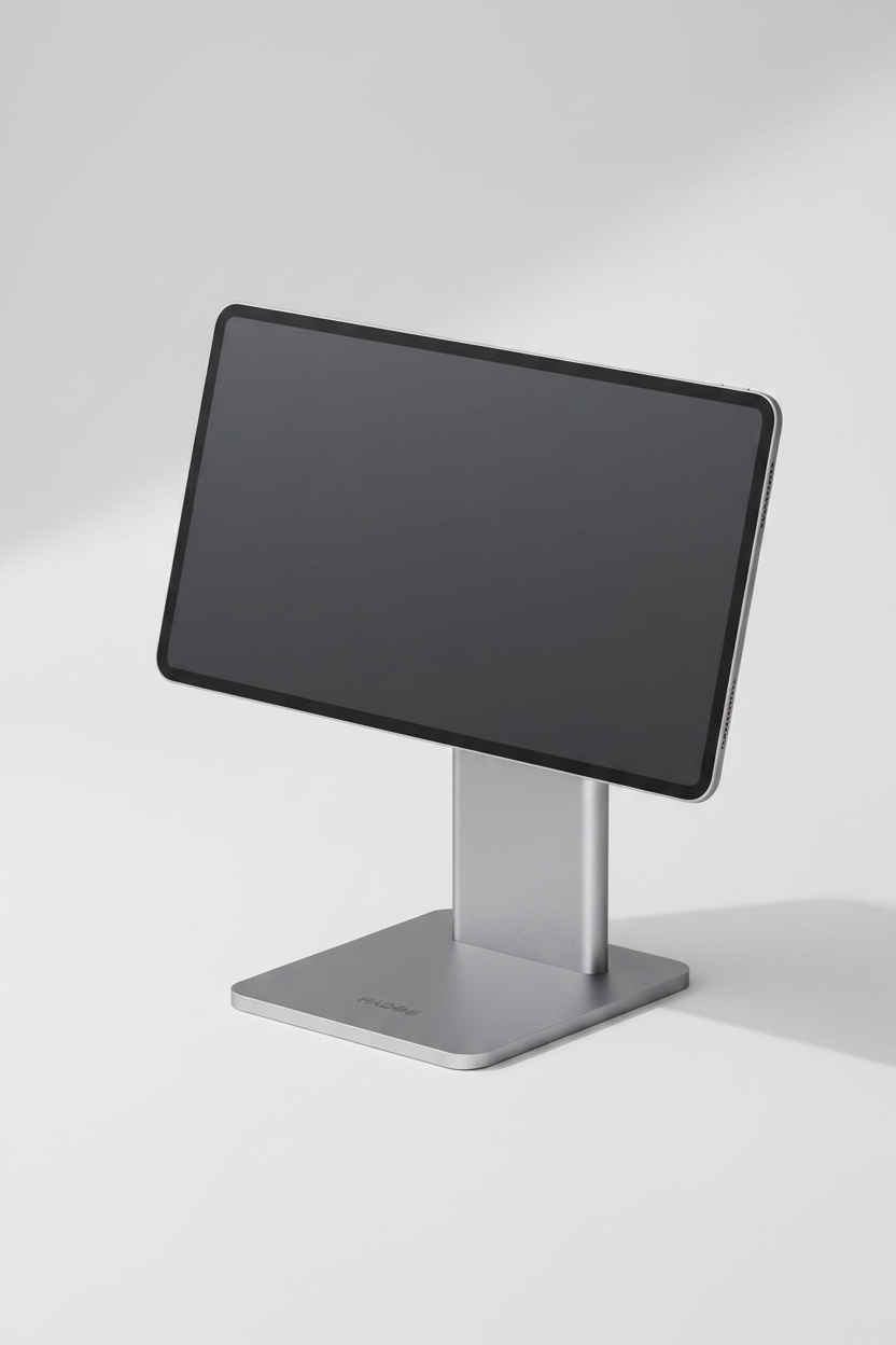 Magnetic Aluminum iPad Stand — 360° Adjustable, Optional USB-C Hub